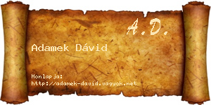 Adamek Dávid névjegykártya