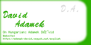 david adamek business card